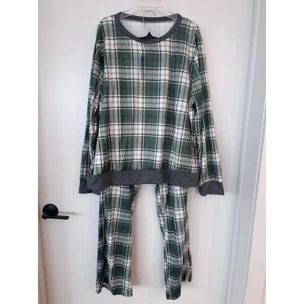 Cupshe Green Plaid Pajama Set Size XL NEW